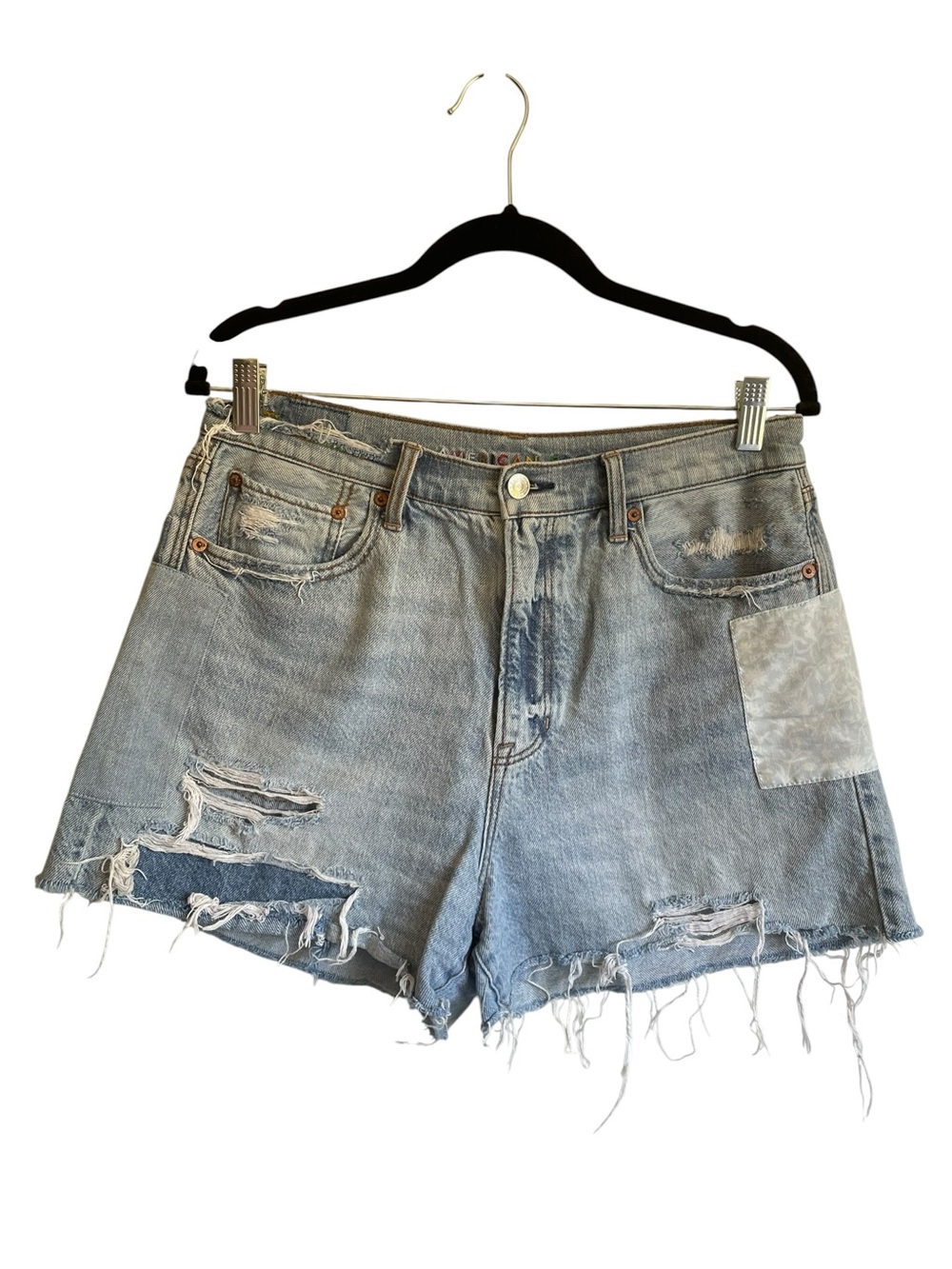 American Eagle Pride Highest Rise '90s Boyfriend Short Distressed frayed cutouts